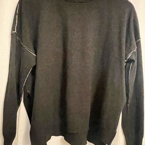 Spiritual Gangster Soft Oversized Gray Cotton sweater with gold thread piping. S - Picture 8 of 13